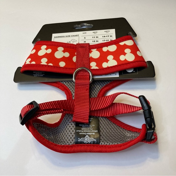 Disney Dog Harness Red with Mickey Heads Size Small - Picture 4 of 6